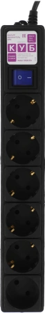 Сетевой фильтр Powercube SPG6-B-5M 5м (6 розеток) черный (коробка)