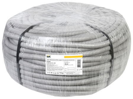 Труба гофр. гибкая ПВХ IEK CTG20-16-K41-100I внеш.D=16мм с протяжкой 100м сер.