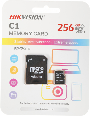 Флеш карта microSDXC 256Gb Class10 Hikvision HS-TF-C1(STD)/256G/Adapter C1 + adapter