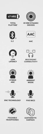 Гарнитура мониторные Creative Zen Hybrid 2 1.2м черный беспроводные bluetooth (51EF1140AA001)