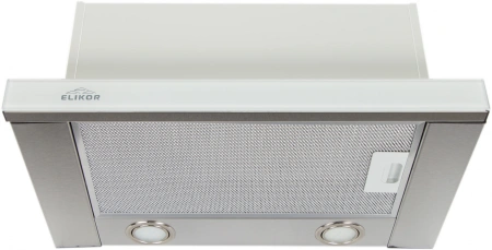 Вытяжка встраиваемая Elikor Интегра Glass 50Н-400-В2Д нержавеющая сталь/стекло белое управление: кнопочное (1 мотор)