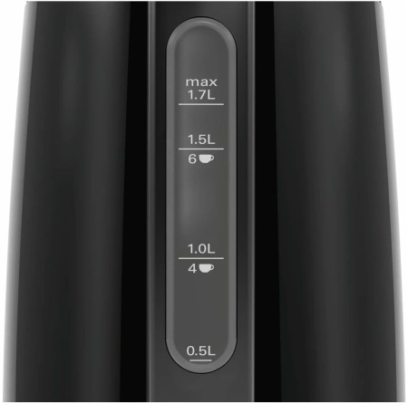 Чайник электрический Bosch TWK3P 1.7л. 2400Вт черный корпус: металл (TWK3P423)