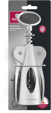 Штопор Rondell Stolz RD-1779 стальной/черный упак.:картонная подложка