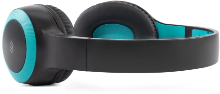 Гарнитура накладные Digma BT-15 черный/голубой беспроводные bluetooth оголовье (BT-15BLB)