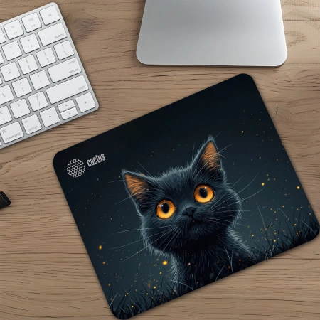 Коврик для мыши Cactus Black Cat черный/рисунок 250x200x3мм (CS-MP-D09S)