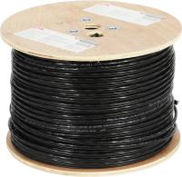 Кабель сетевой Buro BU-COP-050-OUTDOOR UTP 4 пары cat.5E solid 0.50мм Cu 305м черный outdoor стальной трос