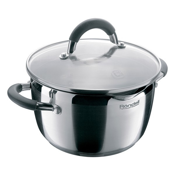 Кастрюля Rondell Flamme RDS-024 3.2л. d=20см (с крышкой) стальной