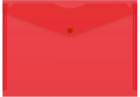 Конверт на кнопке Бюрократ -PK804A5RED A5 пластик 0.18мм красный