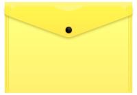 Конверт на кнопке Бюрократ Double Neon DNEPK804A5YEL A5 гориз. пластик 0.15мм желтый