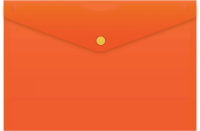 Конверт на кнопке Бюрократ -PK804A5NOR A5 непрозрачный пластик 0.18мм оранжевый