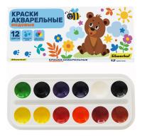 Краски акварельные Silwerhof 961139-12 Веселые друзья медовые 12цв. без кисти картон.кор.