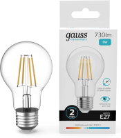 Лампа филам. Gauss Filament 9Вт цок.:E27 груша 220B св.свеч.бел.нейт. (упак.:10шт) (22229)