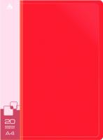 Папка с 20 прозр.вклад. Бюрократ -BPV20RED A4 пластик 0.6мм торц.карм с бум. встав красный