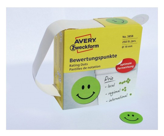 Этикетки Avery Zweckform 3858 250шт на листе диаметр 19мм/70г/м2/зеленый самоклей. универсальная (упак.:1рул)