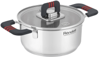 Кастрюля Rondell Stripes RDS-1636 1.2л. d=16см (с крышкой) стальной
