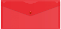 Конверт на кнопке Бюрократ -PK805ARED пластик 0.18мм красный TRAVEL формат