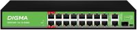 Коммутатор Digma DSP216F-1G-1C-R300 16x100Мбит/с 1x1Гбит/с 1xКомбо(1000BASE-T/SFP) 16PoE 16PoE+ 2PoE