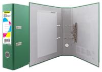 Папка-регистратор Silwerhof 355021-03 A4 75мм ПВХ/бумага зеленый мет.окант. сборная смен.карм. на кор.