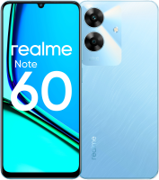 Смартфон Realme RMX3933 Note 60 128Gb 6Gb небесно-голубой моноблок 3G 4G 2Sim 6.74" 720x1600 Android 14 32Mpix 802.11 a/b/g/n/ac GPS GSM900/1800 GSM1900 TouchSc A-GPS microSD