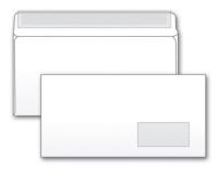 Конверт Buro 125638 E65 110x220мм с правым окном белый силиконовая лента 80г/м2 (pack:1000pcs)