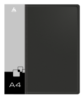 Папка на 4-х D-кольцах Бюрократ -0840/4DBLCK A4 пластик 0.8мм кор.40мм внутр. с вставкой черный