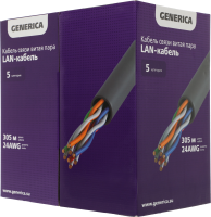 Кабель информационный ITK Generica BC1-C502-111-305-G кат.5 U/UTP не экранированный 2X2X24AWG PVC внутренний 305м серый