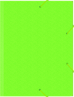 Папка на резинке Бюрократ Double Neon DNE510LETT A4 пластик кор.30мм 0.5мм салатовый