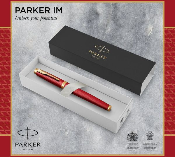 Ручка перьев. Parker IM Premium F318 (CW2143650) Red GT F сталь нержавеющая подар.кор.