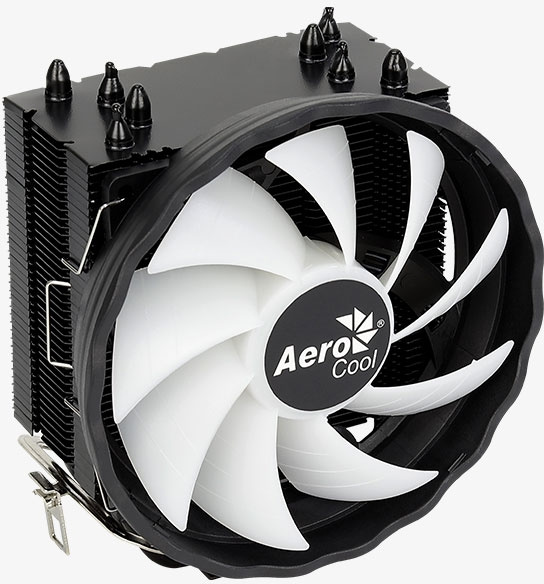 Устройство охлаждения(кулер) Aerocool Rave 4 ARGB Soc-AM5/AM4/1151/1200/1700 4-pin 18-27dB Al+Cu 130
