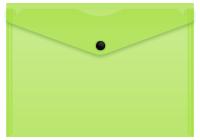 Конверт на кнопке Бюрократ Double Neon DNEPK804A5LETT A5 гориз. пластик 0.15мм салатовый