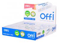 Ластик Deli EH03110 Offi 60x24x12мм ПВХ белый индивидуальная картонная упаковка
