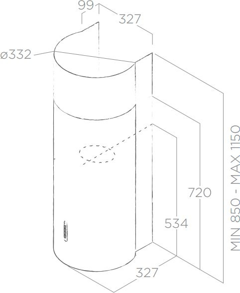 Вытяжка каминная Elica Stone IX/A/33 нержавеющая сталь управление: кнопочное (1 мотор)