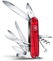 Нож перочинный Victorinox Huntsman (1.3713.T) 91мм 15функц. красный полупрозрачный карт.коробка