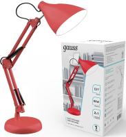 Светильник Gauss GT0034 настольный на струбцине/основание E27 красный 60Вт