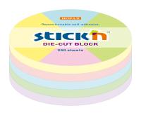 Блок самоклеящийся бумажный Stick`n 21829 67x67мм 250лист. пастель ассорти "круг"