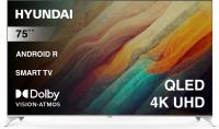 Телевизор QLED Hyundai 75" H-LED75QBU7500 Android TV Frameless черный/серебристый 4K Ultra HD 60Hz DVB-T DVB-T2 DVB-C DVB-S DVB-S2 USB WiFi Smart TV