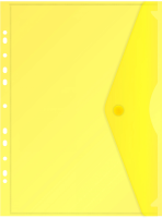 Конверт на кнопке Бюрократ -PK880 A4 с перфорац. по длинной стороне пластик 0.18мм ассорти