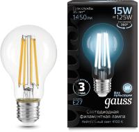 Лампа светодиодная Gauss Filament 102902215 15Вт цок.:E27 груша 220B 4100K св.свеч.бел.нейт. (упак.:1шт)