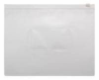 Папка на молнии ZIP Бюрократ -BPM5AWT A5 полипропилен 0.15мм карм.для визит. цвет молнии белый