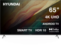 Телевизор LED Hyundai 65" H-LED65BU7009 Smart Android TV Frameless Metal черный/черный/4K Ultra HD/D