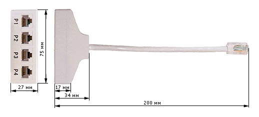 Адаптер Lanmaster TWT-Y-1P4 белый