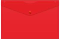 Конверт на кнопке Бюрократ -PK804A5NRED A5 непрозрачный пластик 0.18мм красный
