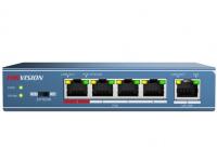 Коммутатор Hikvision DS-3E0105P-E(B) 4x100Mb 4PoE 58W неуправляемый