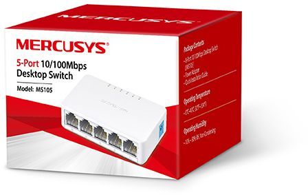 Коммутатор Mercusys MS105 5x100Mb неуправляемый