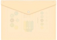 Конверт на кнопке Бюрократ DeLuxe DL801MILK/1 A4 пластик 0.18мм молочный