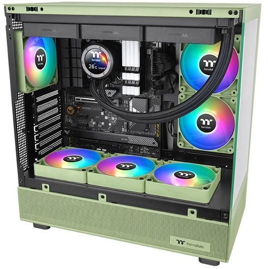 Вентилятор для корпуса Thermaltake CT120 Sync Matcha Reverse ARGB 120х120x25 зеленый 4-pin 31.2дБ (упак.:2шт) (CL-F200-PL12MG-A) Ret