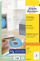 Этикетки Avery Zweckform CD/DVD L6015-25 A4/196г/м2/50л./белый самоклей. для лазерной печати