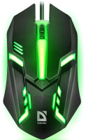 Мышь Defender Cyber MB-560L черный оптическая 1600dpi USB для ноутбука 2but (52560)