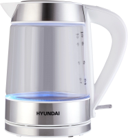 Чайник Hyundai HYK-G3606 1.7л. 2200Вт белый/прозрачный (стекло)