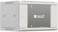 Шкаф коммутационный Бастион SKAT TB-6W660GF-G (4418) настенный 6U 600x600мм пер.дв.стекл металл направл.под винты 60кг серый 500мм 18.8кг 220град. 370мм IP20 сталь укомплектованный